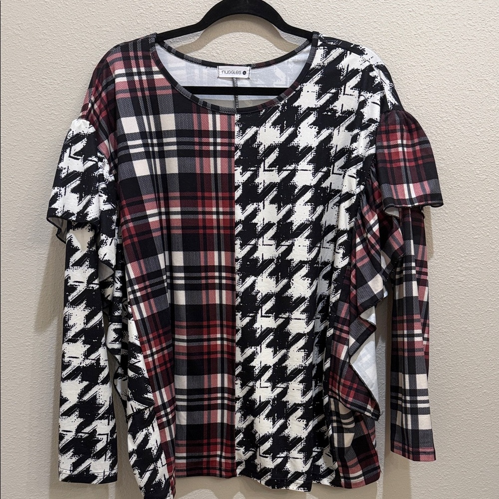 Cute Nuggles top, black/white/dark pink, size XL